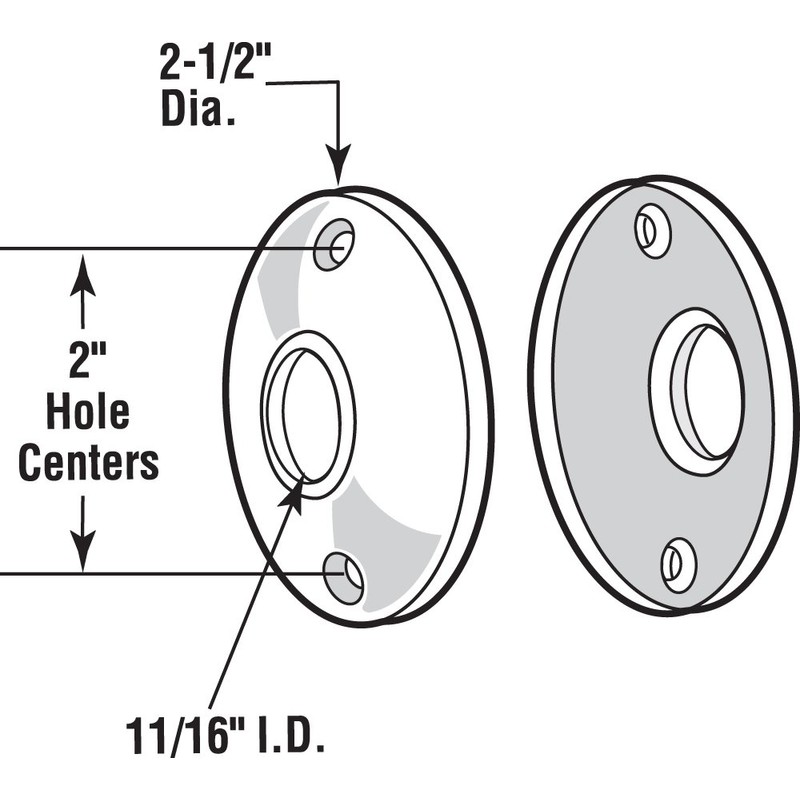 Prime-Line E 2543 2-1/2 In. Classic Bronze Plated Rosettes (2