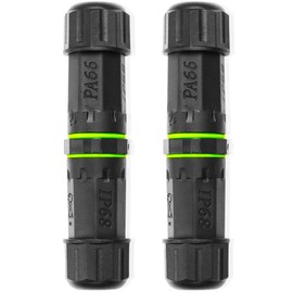 JSADZKJ Waterproof Electrical Cable Connector 4 Pin IP68 Outdoor Cable Waterproof Coupler Support to 3.5-10mm Wire Diameter for outdoor billboards, tunnel lights, street lights 2 Pcs
