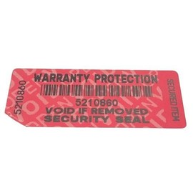 Warranty Void Red Tamper Evident Security Labels 50mm x 20mm [Void Wording to Rear] x 250 Stickers with 1 Unique Serial Number and Scannable SKU Code per Each Label