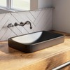 19"W x 12"D Matte Black Rectangular Drop In Bathroom Sink,