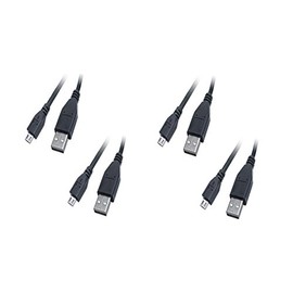 4 Pack, 15 Feet Micro USB 2.0 Cable, Black, Type A Male/Micro-B Male, CNE462702