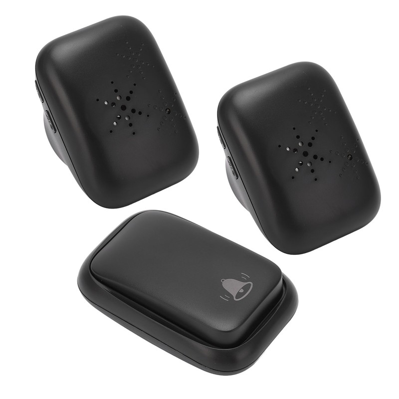 Wireless Doorbell ABS Black Self Powered 150m Range 433MHz with
