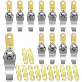 Duraaamo 12 Pack RV Camper Storage Locks Keyed Alike, Tumbler Cam Mailbox Toolbox Replacement RV Compartment Locks for Camper Trailer Secure Drawer(Gold,1 1/8'',Lock)
