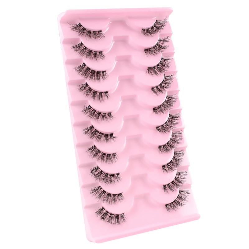 Parriparri Half Lashes with Glue Natural Eyelashes Clear Band with