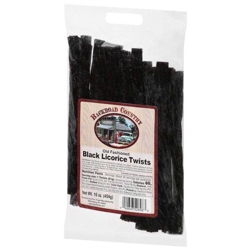 Backroad Country Old Fashioned Classic Black Licorice Twists - Licorice