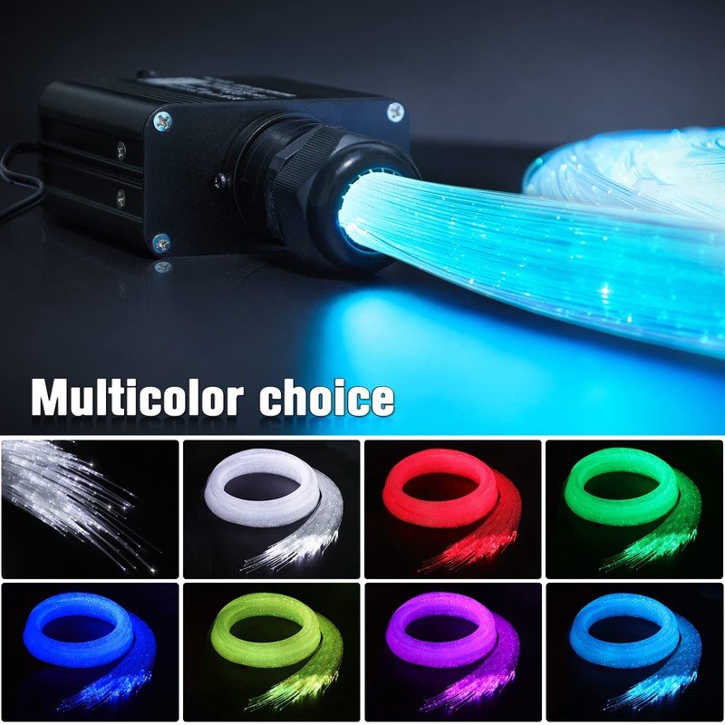 SUNKENET 16W Twinkle Starlight Headliner Kit, 150pcs*0.03in*6.5ft Fiber Optic Strands