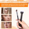 2 Pcs Nose Contour Brushes Set, 1 Pcs 2-In-1 U-Shaped