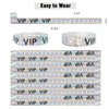 Ouchan Holographic VIP Plastic Wristbands Silver - 100 Pack Vinyl