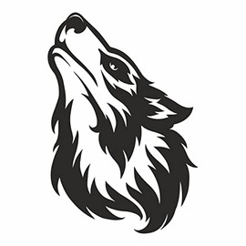AMA SHOP PVC Wolf Sticker Model 10 Colour Black Sticker for Helmet Motorcycle Motorhome Boat Car Tuning |