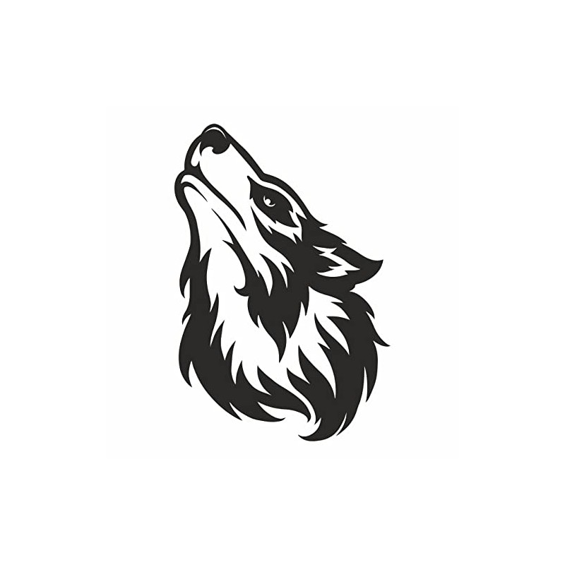 AMA SHOP PVC Wolf Sticker Model 10 Colour Black Sticker