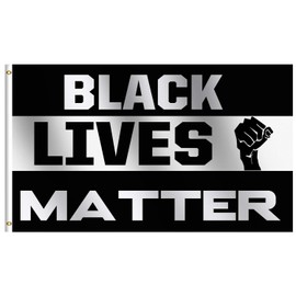 rhungift Black Lives Matter Flag 3x5 ft Stop The Violence Flags 90 x 150 cm - Moderate-Outdoor Both Sides 100D Thick Polyester BLM Parade Banner