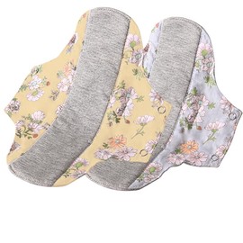 Set of 2, Floral Pattern, Light Incontinence Pad, 3.4 fl oz (100 CC), Water Absorbent, 10.2 inches (260 mm), Urine Leak Prevention, Waterproof Pad, Antibacterial, Cloth Napkins, Cotton Material,