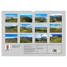 Urlaub auf der Seiser Alm (Wandkalender 2026 DIN A3 quer), CALVENDO Monatskalender: Herrliche Wiesen und imposante Berge (CALVENDO Orte)
