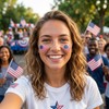 Opreng Heart Shaped American Flag Stickers, 500 PCS, 1.5 Inch