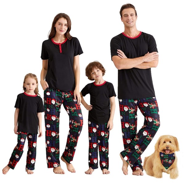 IFFEI Family Matching Pyjamas Set Festival Outfits Short Sleeve Two
