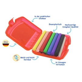 Pelikan Creaplast 606745 Children's Clay in Red Case, 240 g, 10 Colours