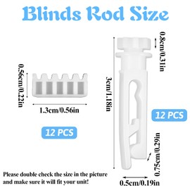 12 Sets Vertical Blinds Replacement Stem and Gear, White Vertical Blinds Repair Kit Replacement Parts for Headrail Carrier Stem Curtain Accessories