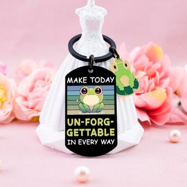 Iweca Frog Gifts For Women Men Girls Boys Frog Car Accessories Positive Leap Frog Keychain Emotional Support Gifts For Frog Lovers Cute Frog Stuff For Birthday Inspirational Gifts For Women