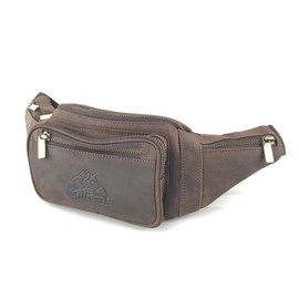 BUFFALO HILL Bum Bag > BT-09< I Genuine Leather Belt Bag I Fashion Crossbody for Men and Women I Elegant Chest Pocket Made of Buffalo Leather, brown, Bum bag genuine leather