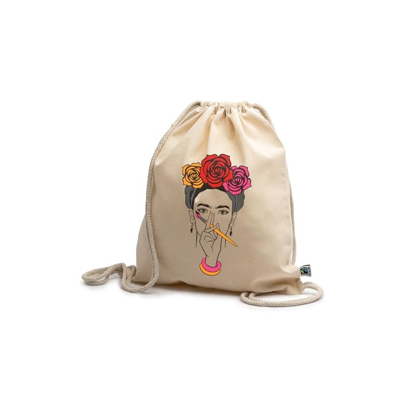 rainUP Frida Cotton Drawstring Backpack, painter
