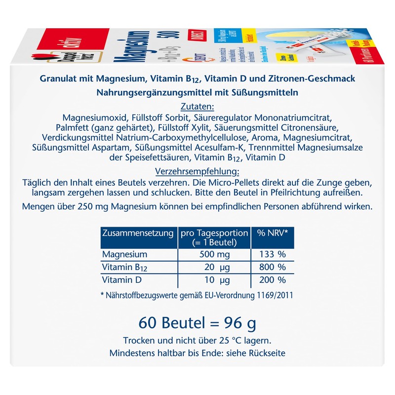 Doppelherz Magnesium 500 + B12 + D3 Direct with Depot