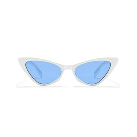 Veda Tinda Vision Retro Blue Cat Eye Tinted Lens Polarized Sunglasses for Women Vintage Trendy Cateye Cool Women Sunglasses