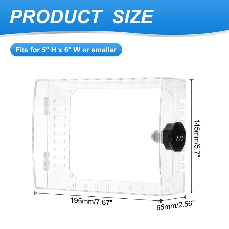 PATIKIL Thermostat Lock Box with Combination Lock, Universal Clear Thermostat