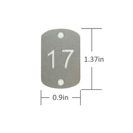 StayMax Rectangular Hollowed Stainless Steel Number Tags Key Tags with Two Holes (1-10)