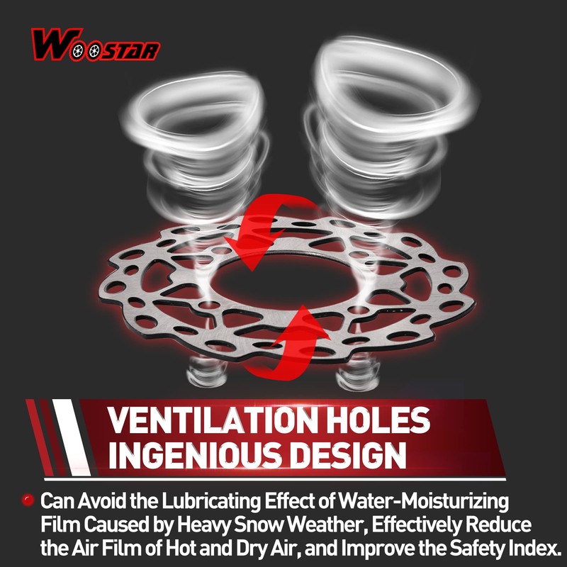WOOSTAR 188mm Disc Brake Plate 4-Bolt Mounting Replacement for 110cc