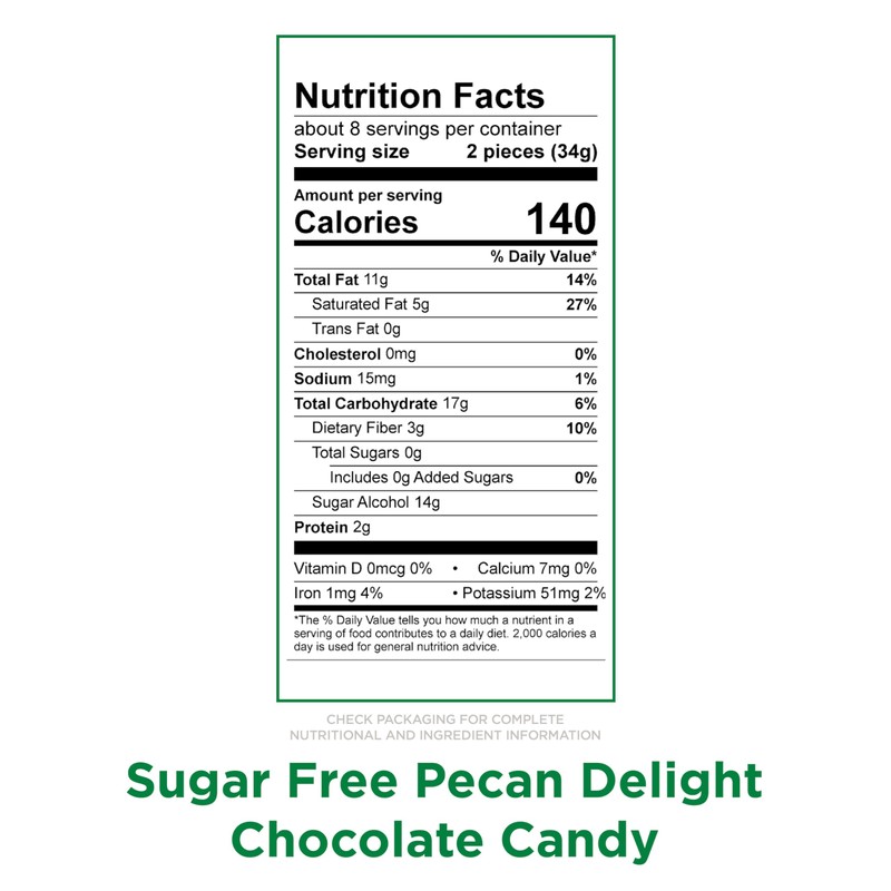 Russell Stover Sugar Free Pecan Delights with Stevia, 10 oz.
