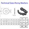 M8 x 24mm Black Penny Washers Stainless Steel Blackened Washer