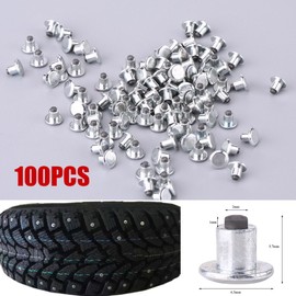 KIMISS Steel + Tungsten Steel 100pcs 6.5mm/0.26" Wheel Tyre Stud Screws Snow Ice Dirt Mud Non-Slip Wheel Screw for ATV,Motorcycle, Bicycle,Shoes