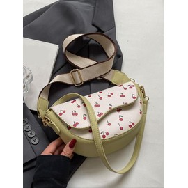 Summer 2024 Vintage Female Shoulder Bag with Two Straps, Girl Cute Crossbody Bag, Wide Strap Retro Luxury Color Block Saddle Bag Perfect for Party, Wedding, Dinner, Birthday Gifts:_multicolor3_Please Refer To The Pictures for Dimensions