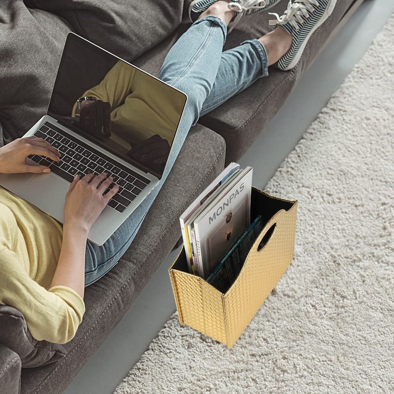 HofferRuffer Magazine Basket Holder, Foldable Magazine Rack, Document File Holder