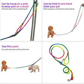 Dffghul Hands Free Dog Leash& 7.5ft Cross Body Rope with Slip Lead Durable for 2 Dogs, Multifunctional Dog Training Leash for Most Dogs Walking, Jogging and Hiking