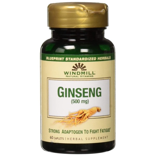 Windmill Ginseng 500 mg Extract Caplets 60 ea