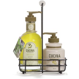 Fruits & Passion [Cucina] - Hand Care Duo Caddy Gift Set | Liquid Hand Soap Wash (5.1 oz) with Hand Cream Lotion (6.8 oz) (Coriander & Olive)