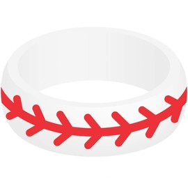 SayitBands Baseball Silicone Ring Size 8
