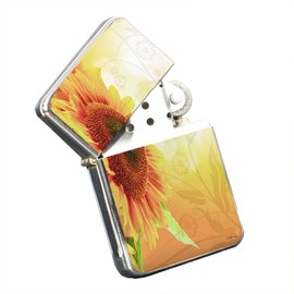 Elements of Space Sunflower Swirl - Silver Chrome Pocket Lighter