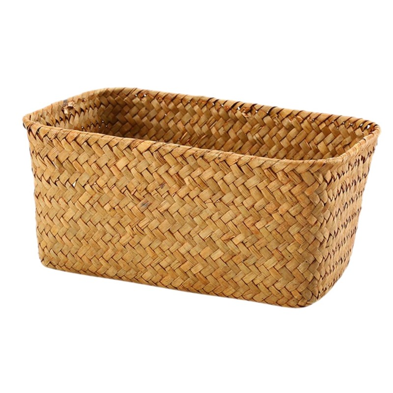 KOMBIUDA Rattan Storage Basket Handwoven Storage Basket Seagrass Woven Basket