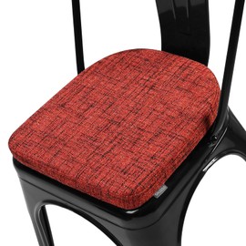 SINOSSO Memory Foam 14" Metal Chair Cushion 1 Piece, Modern Interwoven Style Magnetic Chair Pad for Dining Kitchen Cafe Bistro Stackable Chair (U-Shape, Red, 1)