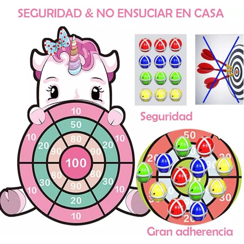 Baixi Tiro Al Blanco Diana 12 Dardos Pelotas Juego De