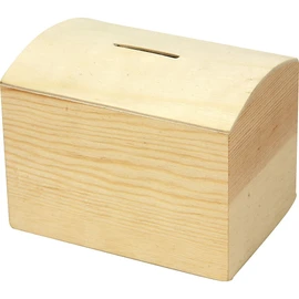 Creativ 57579 Spardose aus Holz, gewölbte Oberseite mit herausnehmbarem Boden