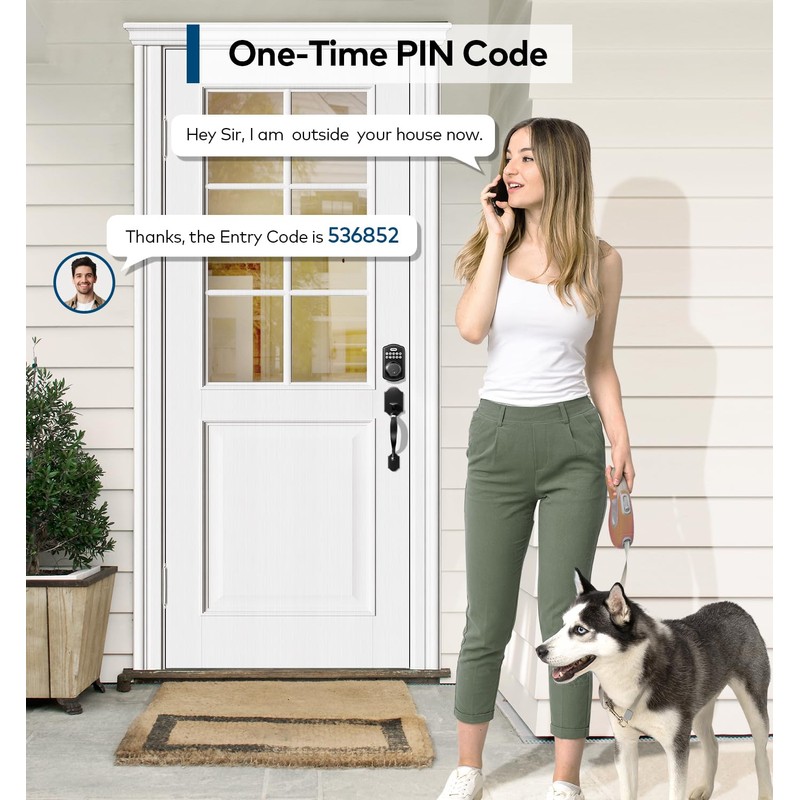 TEEHO Keyless Entry Door Lock Deadbolt with Handle Set, Electronic