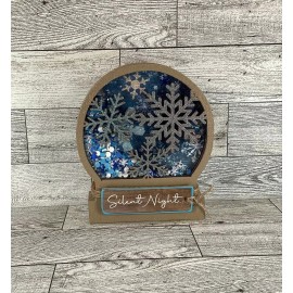 Agape Gifts Designs AGD Christmas Decor - Silent Night Snow Globe Chunky Wood Shaker