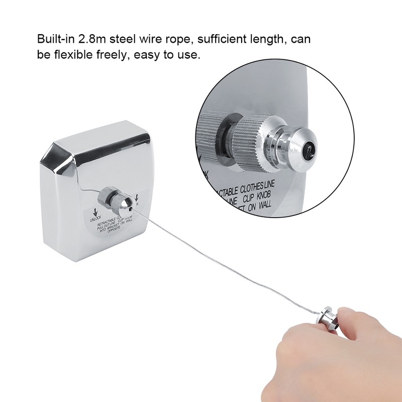 Household 304 Stainless Steel Wall Hanging Clothesline Retractable Telescopic Laundry