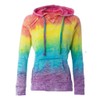 Koloa Surf Co.(tm) Womens Rainbow Stripe V-Neck Burnout Hoodies -