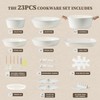 23Pcs Ceramic Cookware Set Non Stick Pots and Pans Set
