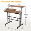 VECELO Mobile Small Standing Desk Adjustable Height, Computer Workstations with