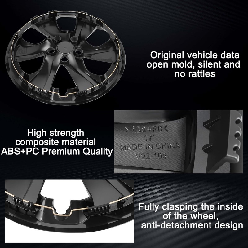 WEISIGAO Wheel Hubcaps Compatible with Toyota RAV4 2019-2024; 17 inch